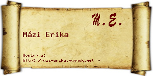 Mázi Erika névjegykártya
